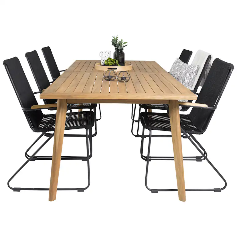 Matgrupp Venture Home Caisa 220 med 6 Berfin Karmstolar