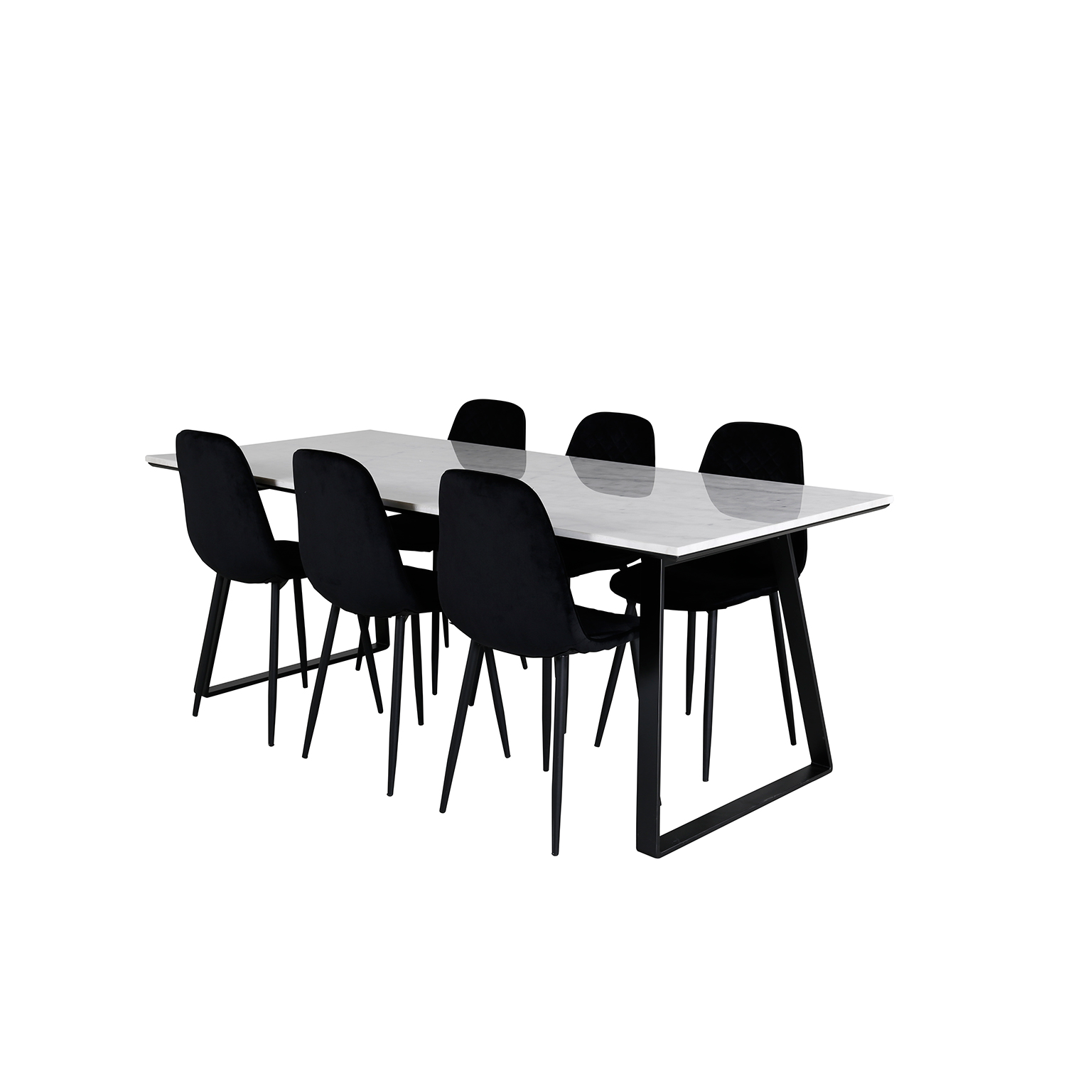 Matgrupp Venture Home Estelle med 6 Phoi Stolar Sammet