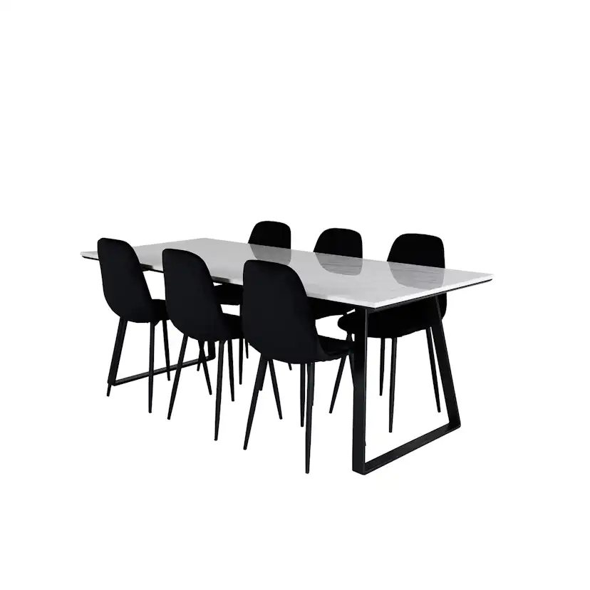 Matgrupp Venture Home Estelle med 6 Phoi Stolar Sammet