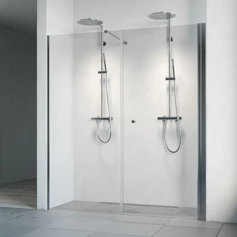 Spirit Swing V80D70 Gr Bl Kl 800x700 mm, Krom, Klarglas med Hålgrepp