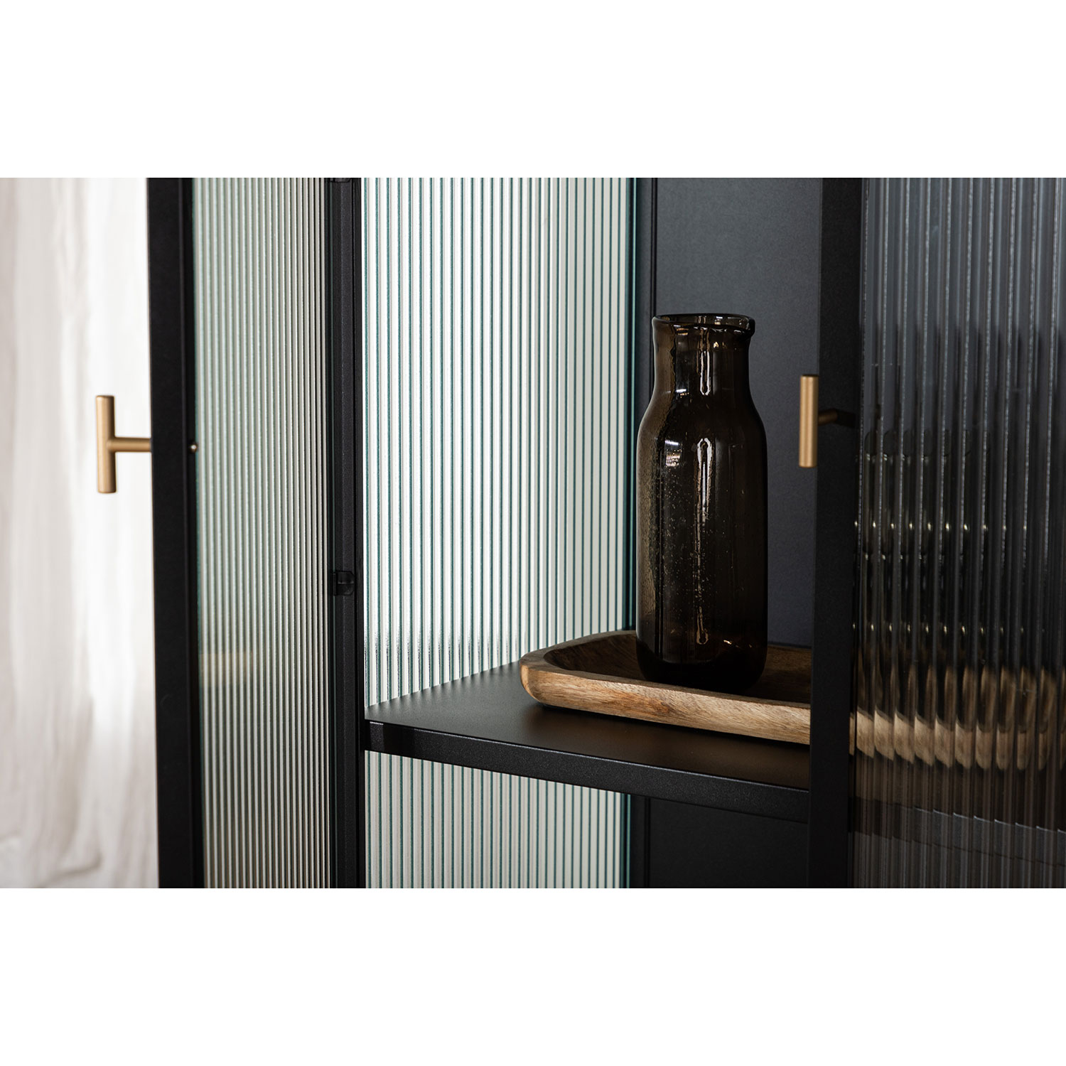 Vitrinskåp Venture Home Garis Svart Stål 160cm