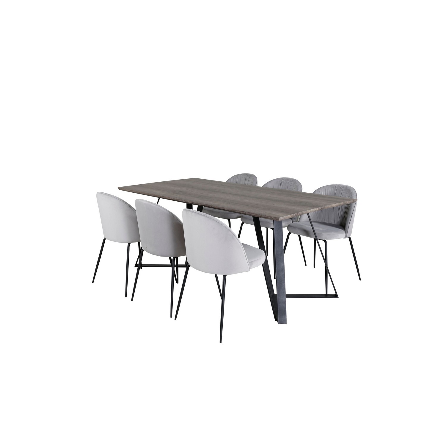 Matgrupp Venture Home Madde med 6 Wrigley Stolar Sammet