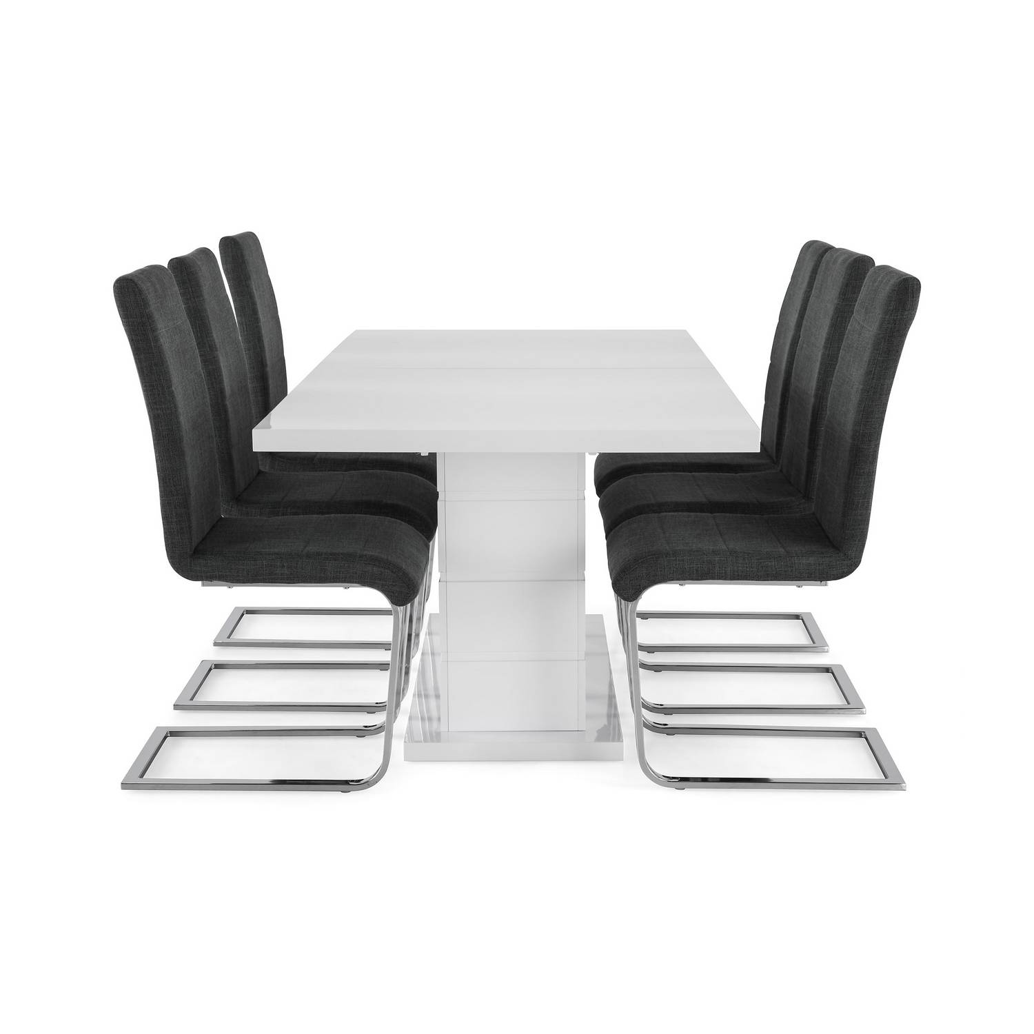 Matgrupp Concept 55 Ratliff Rektangulärt Matbord 180-220 cm Förlängningsbart med 6 Cibus Matstol