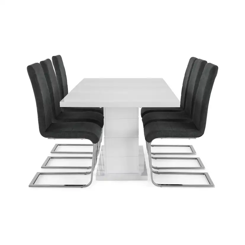 Matgrupp Concept 55 Ratliff Rektangulärt Matbord 180-220 cm Förlängningsbart med 6 Cibus Matstol