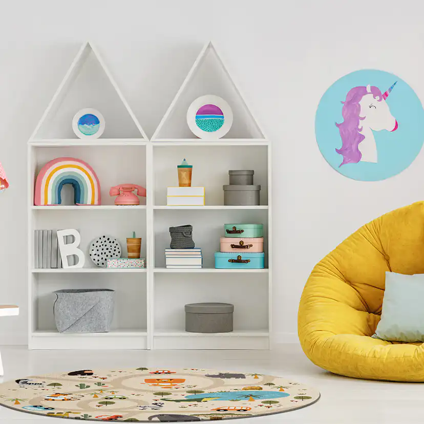 Barnmatta KM Carpets Play Animals Rund