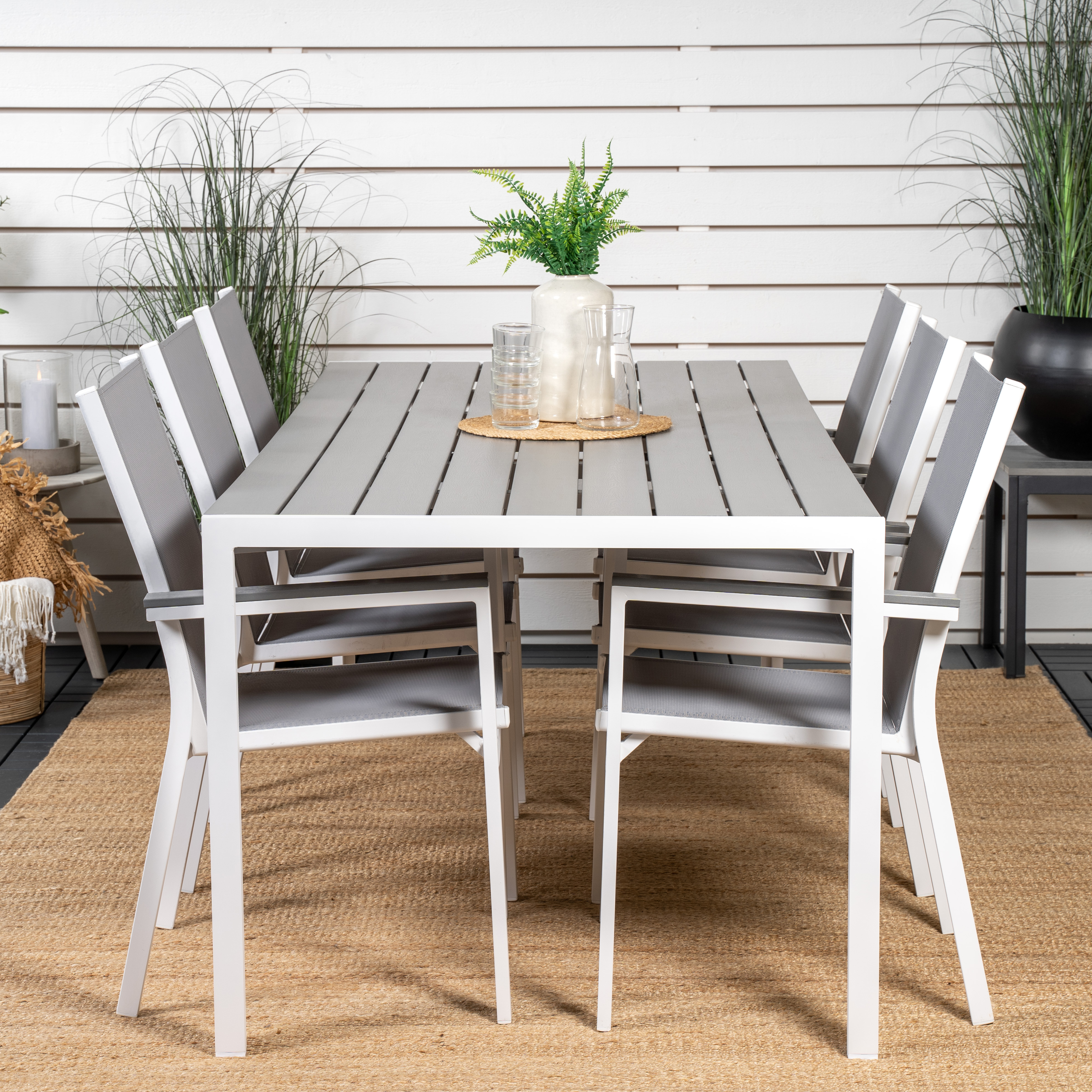 Matgrupp Utomhus Venture Home Bront 205 med 6 Pincy Trädgårdsstolar