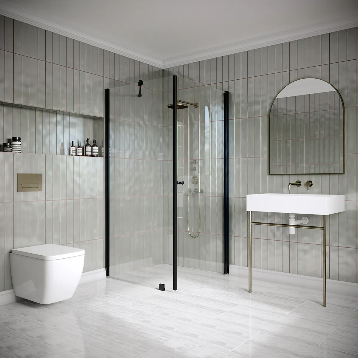Hietakari Classic 146 702x905x1900 mm, Klarglas, Svarta profiler