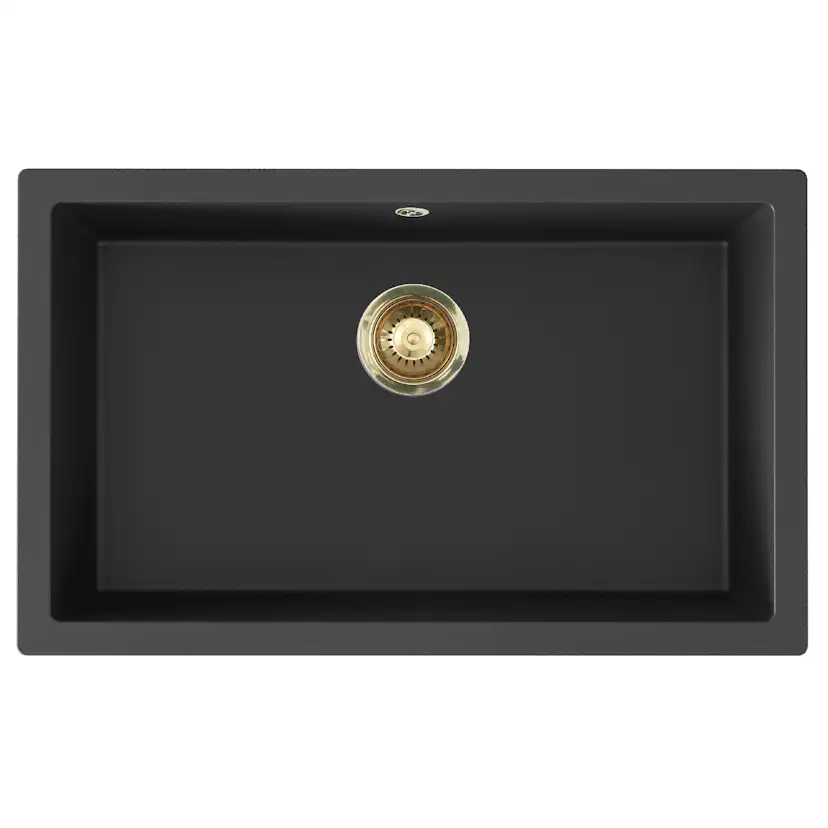 Diskho Lavabo Jupiter 800, svart m/PVD mässing avlopp