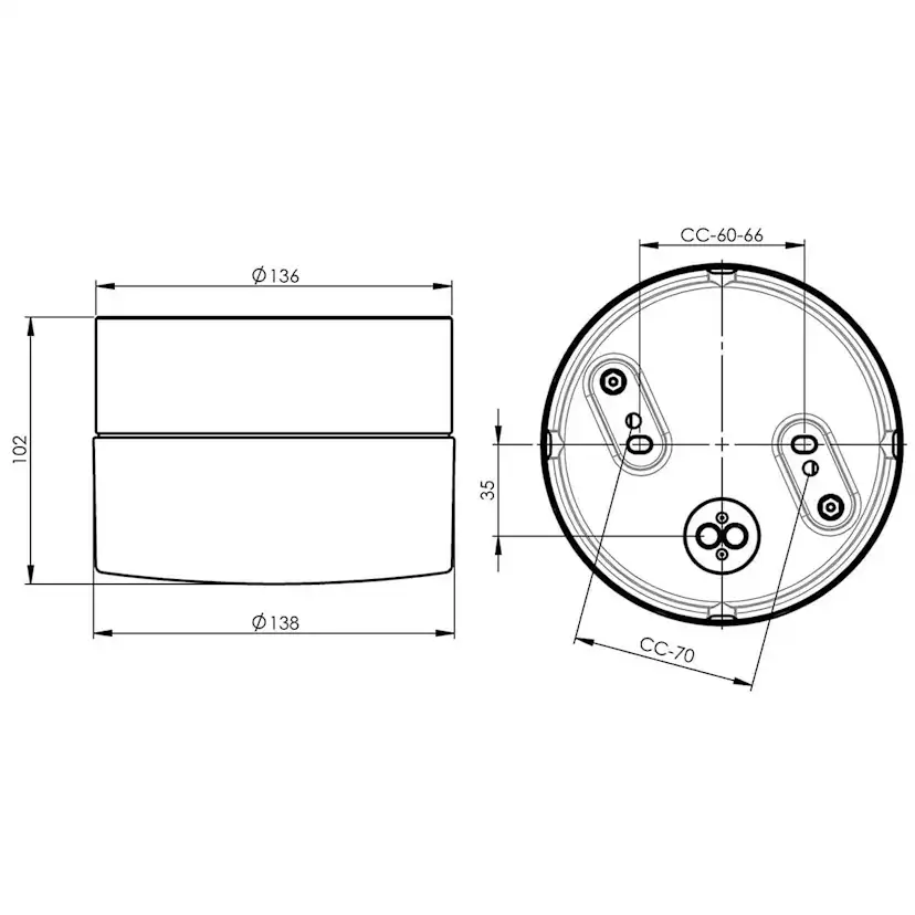Vägg-/Taklampa Ifö Electric Opus 140/100 IP44 LED 2700K