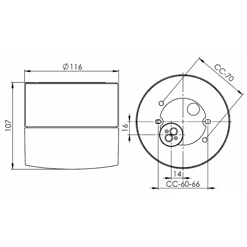Vägg-/Taklampa Ifö Electric Giza Matt IP44 LED
