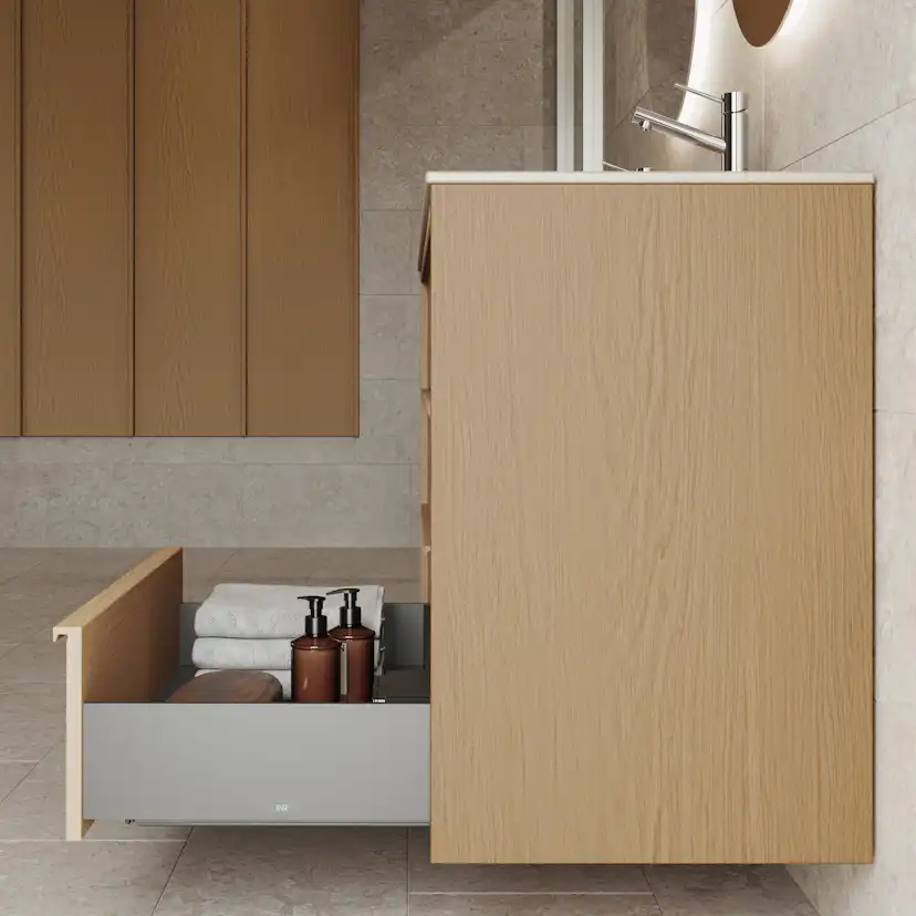Kommod Terra Solid 100, Natural Oak, 3 Lådor Färg: Natural Oak, Bredd: 1000 mm