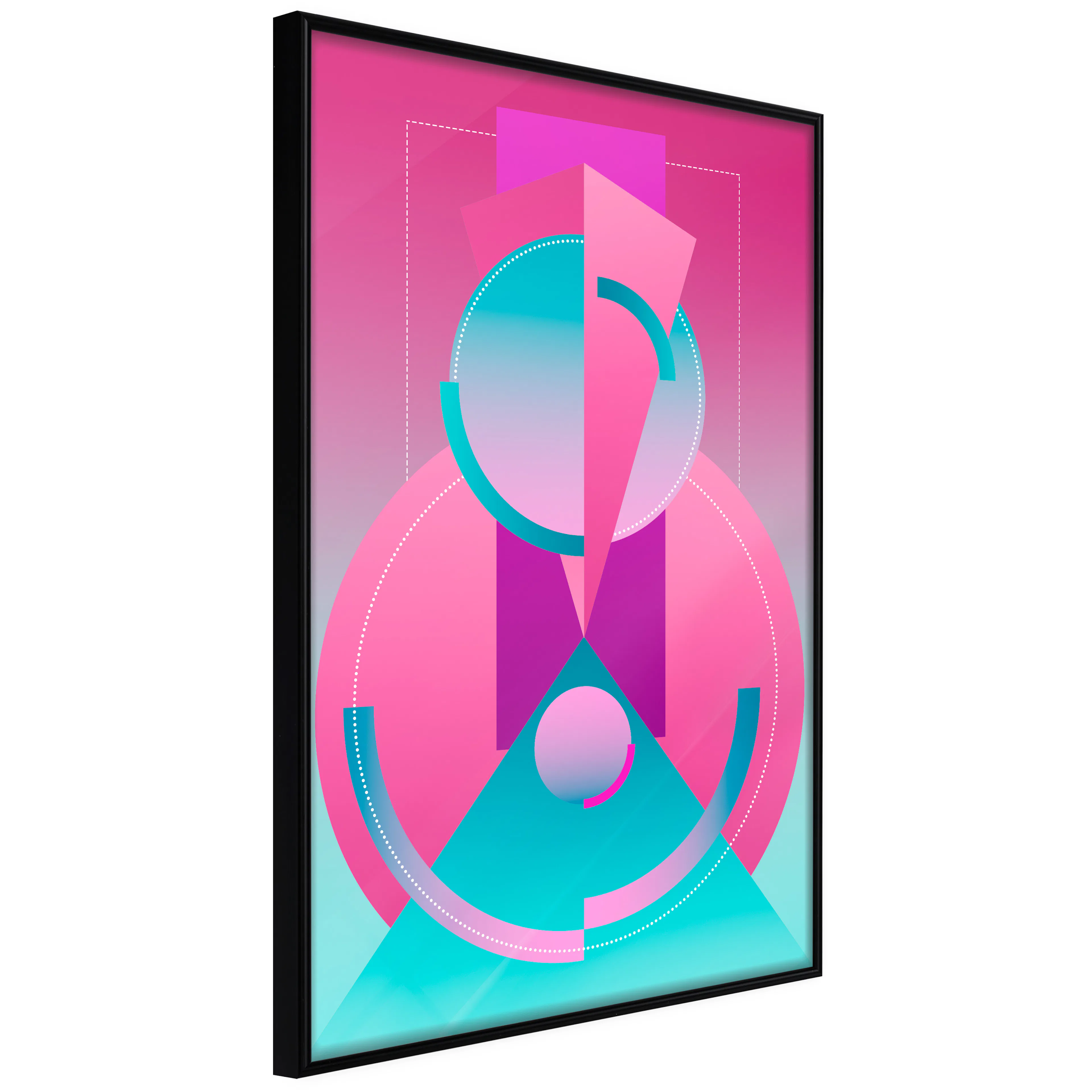Affisch - Geometric Locomotive [Poster] 20x30 Svart ram, 20x30 cm