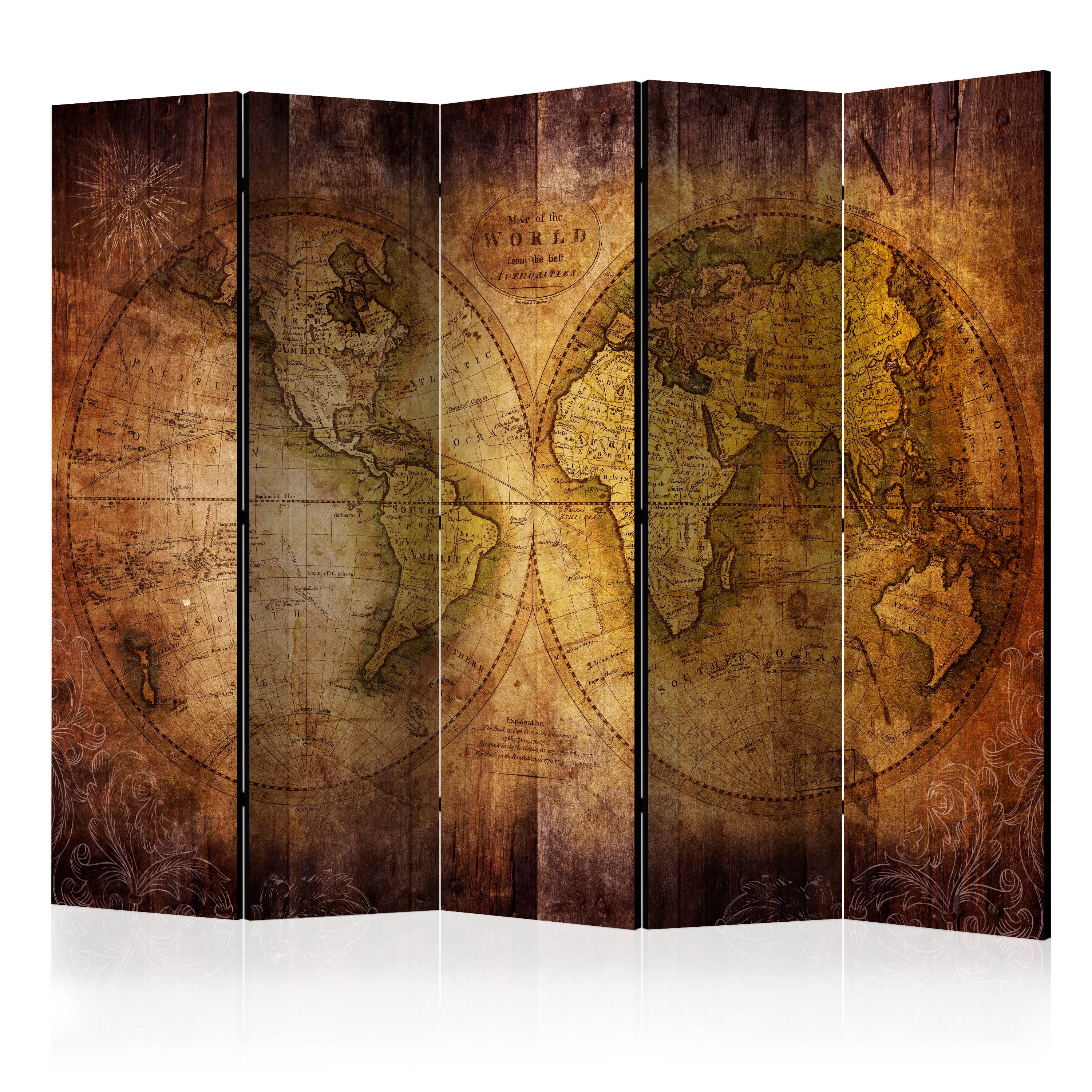 Rumsavdelare Skärmvägg Arkiio World on Old Map II 225x172 cm