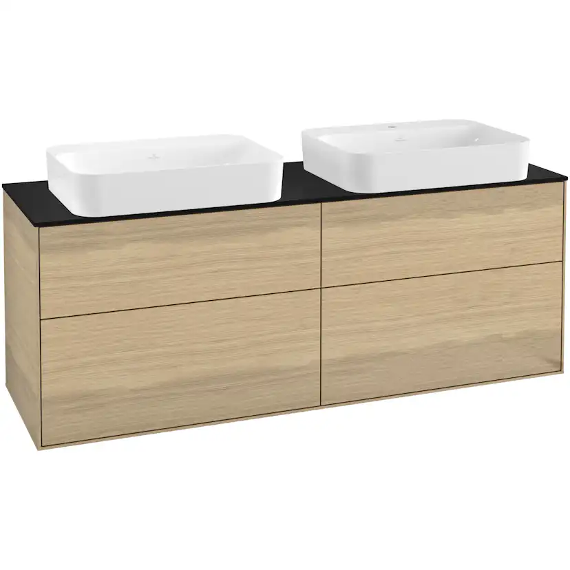 Tvättställsskåp Villeroy & Boch Finion med 4 Lådor och Bänkskiva för Två Fristående Tvättställ
