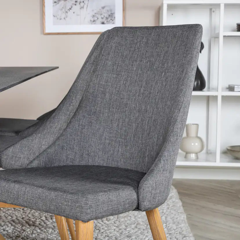 Piazza Dining Table 180x90 cm+Leone Dining Chair Grå/Ek