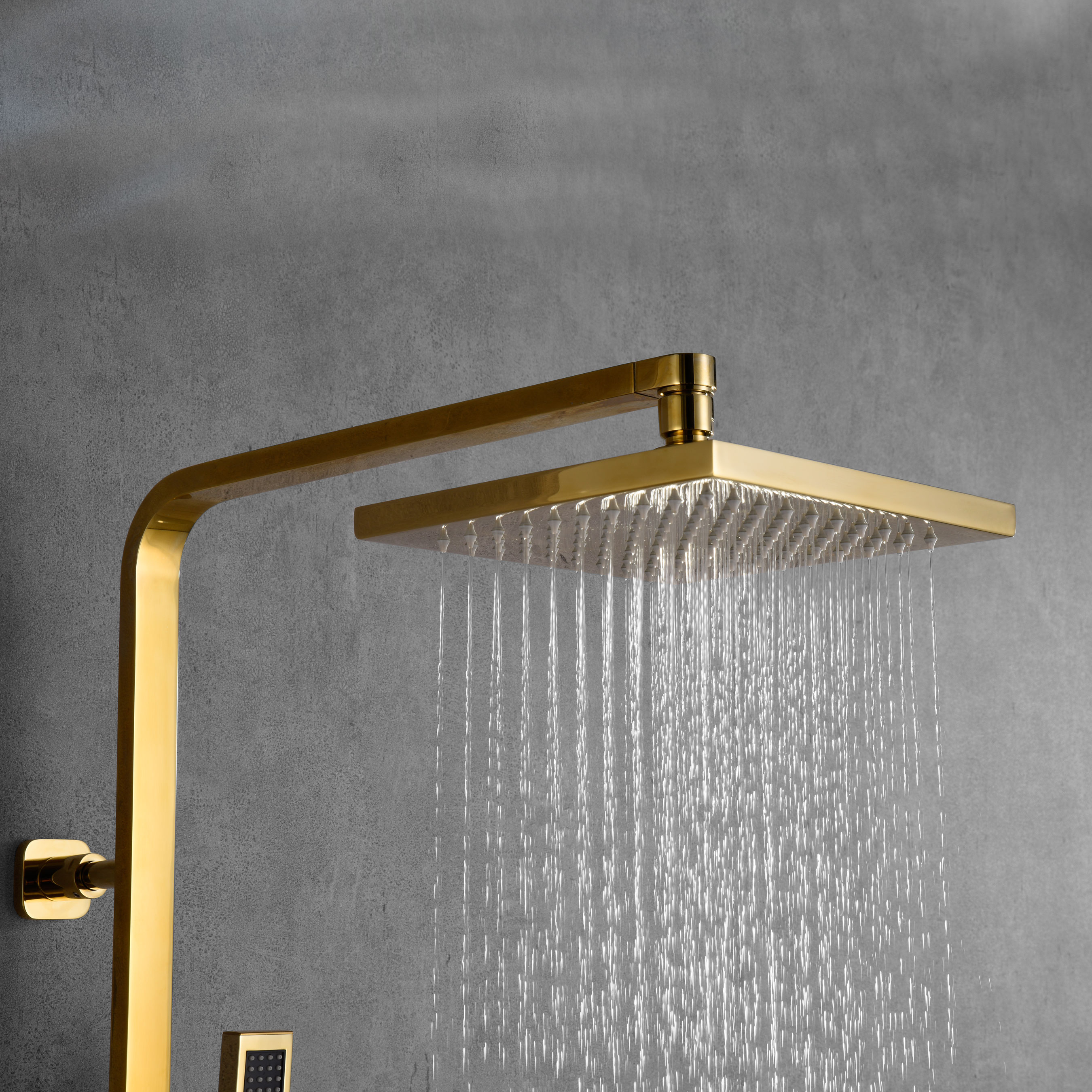 Takduschset Bathlife Flöda Guld Mässing