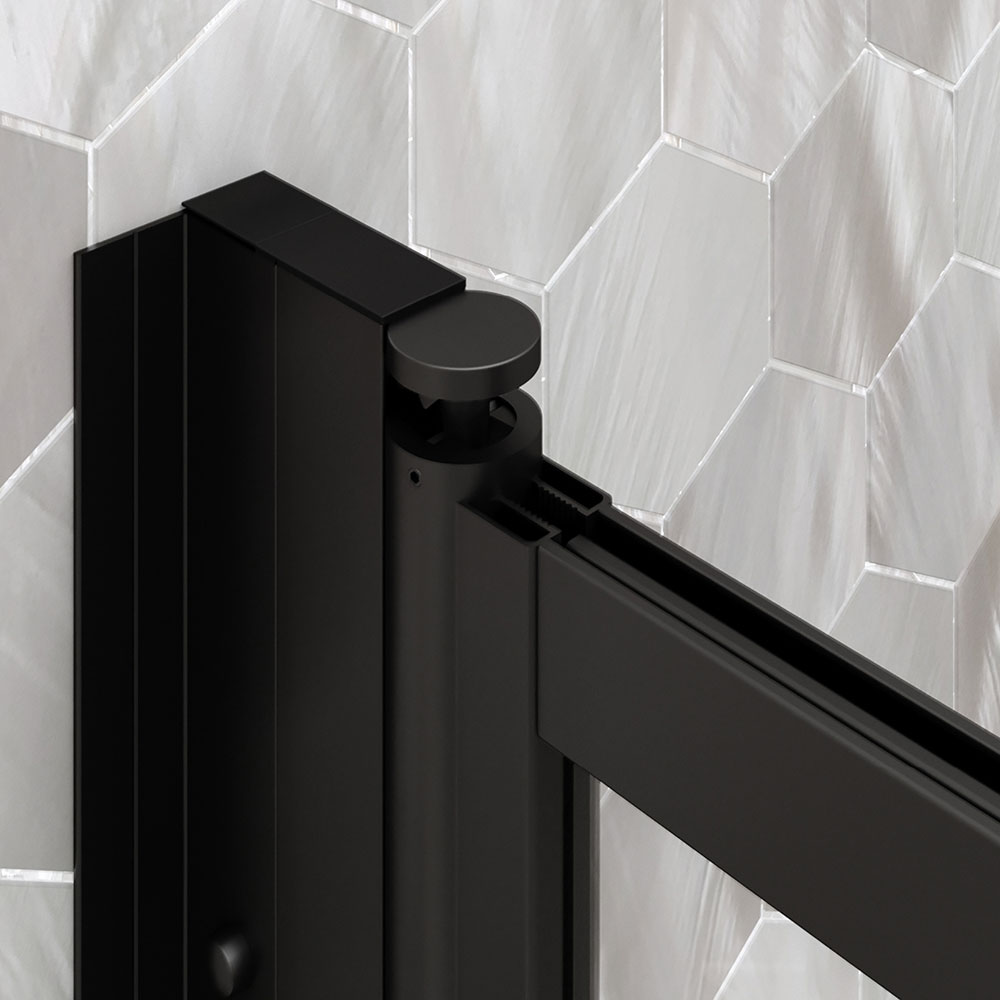Distansprofil Hietakari för Duschvägg Bläk Vändbar/Vikbar Svart