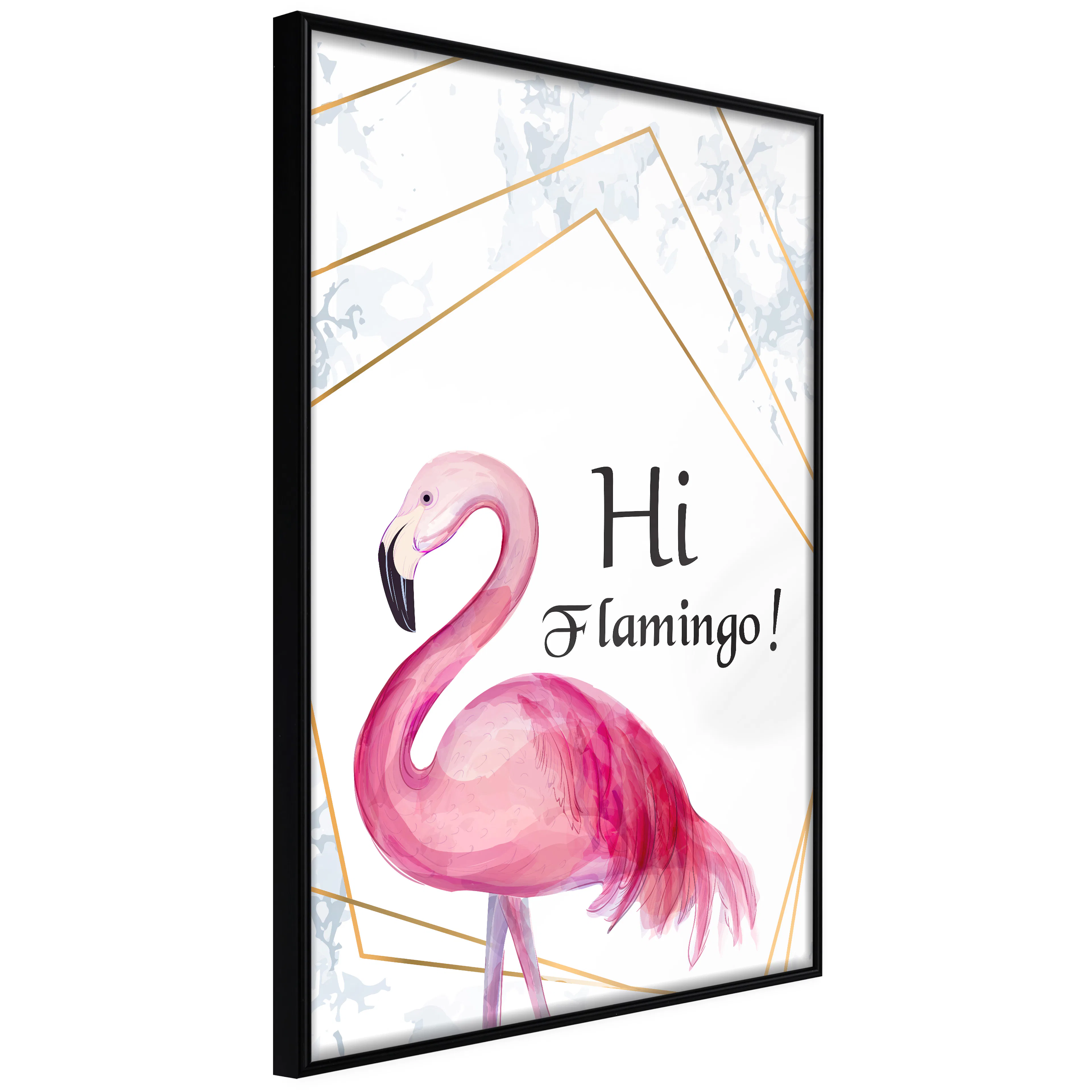 Affisch - Hi Flamingo! [Poster] 20x30 Svart ram, 20x30 cm