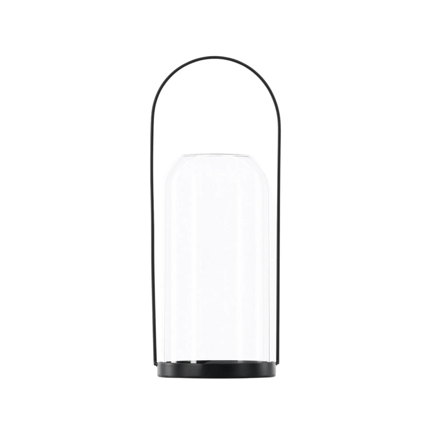 Flora Lantern - Black/Clear Glass - H35*13cm Diamater: 130 mm
