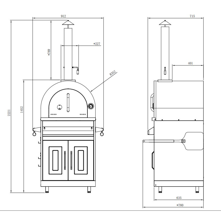 Pizzaugn Myoutdoorkitchen Inox Range 430SS Stainless