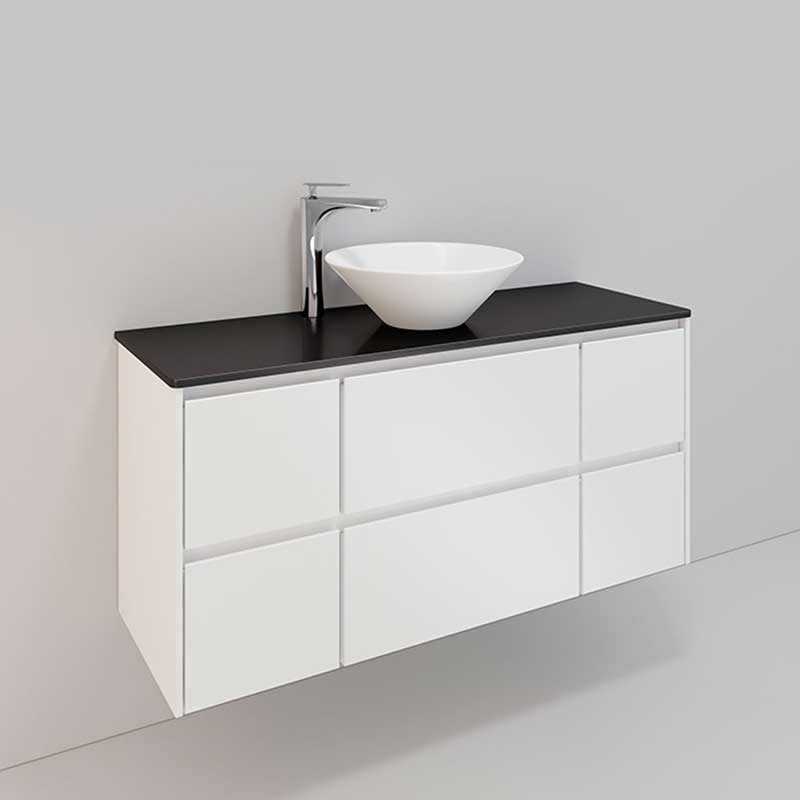 Tvättställsskåp Noro Lifestyle Concept 1200C Vit, 6 lådor, L BxH: 120x61,5 cm, 6 lådor, Centrerat Tvättställ
