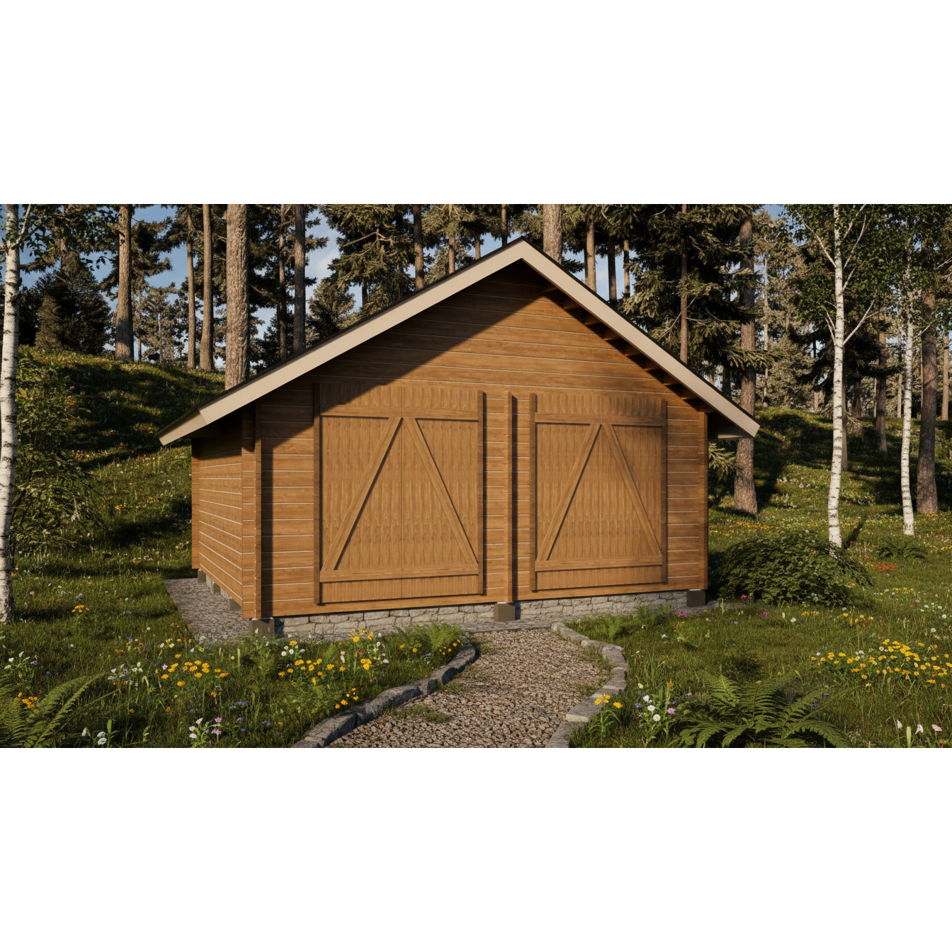 Timmerförråd LP Garden S-XL (20m²) Rak Vägg