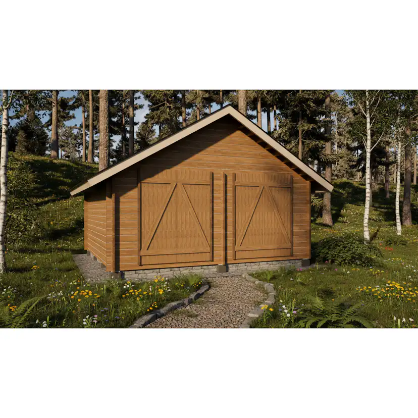 Timmerförråd LP Garden S-XL (20m²) Rak Vägg