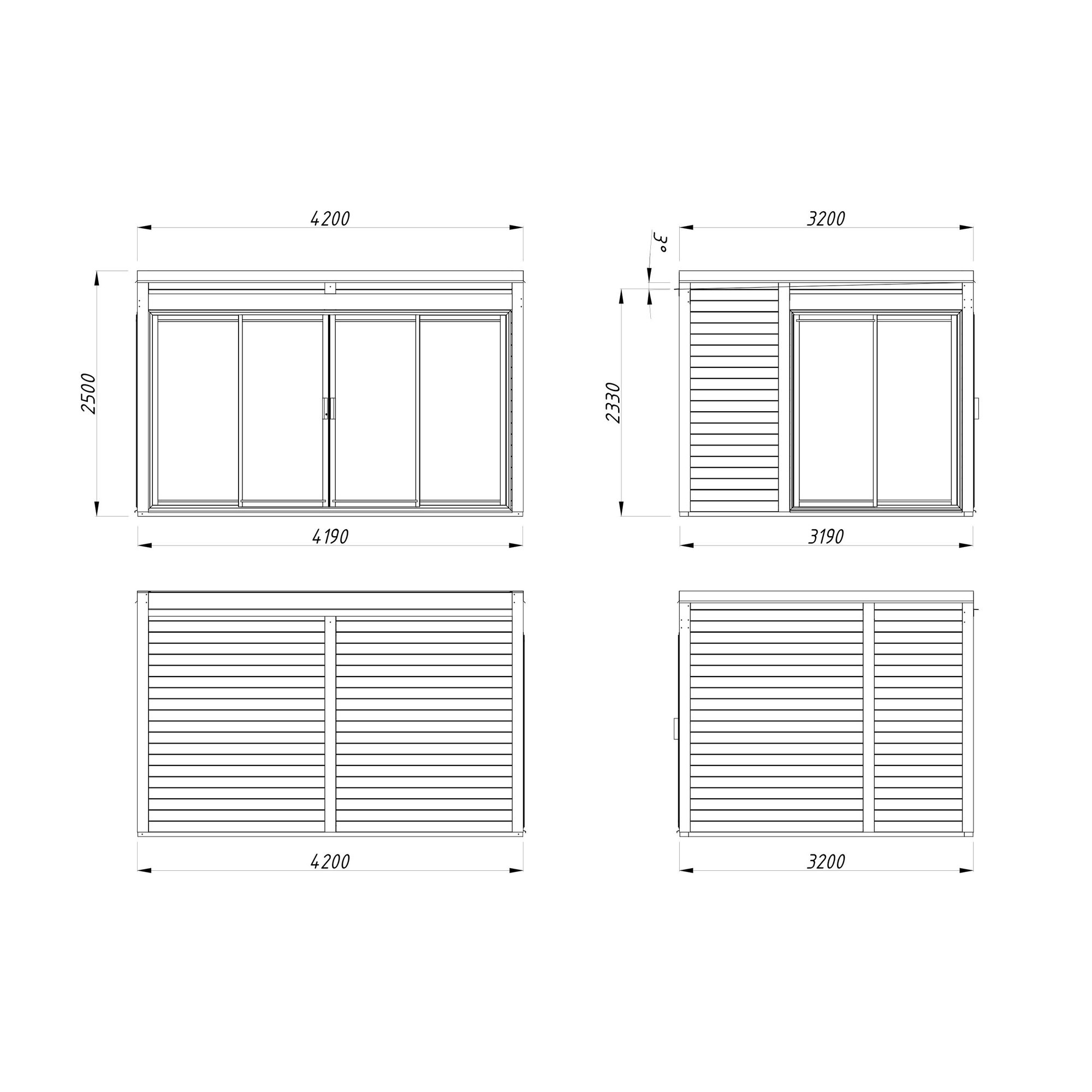 Stuga Palmako Serena 13,4 m² Set 1 Slide Plus (inv. 12,6 m²)