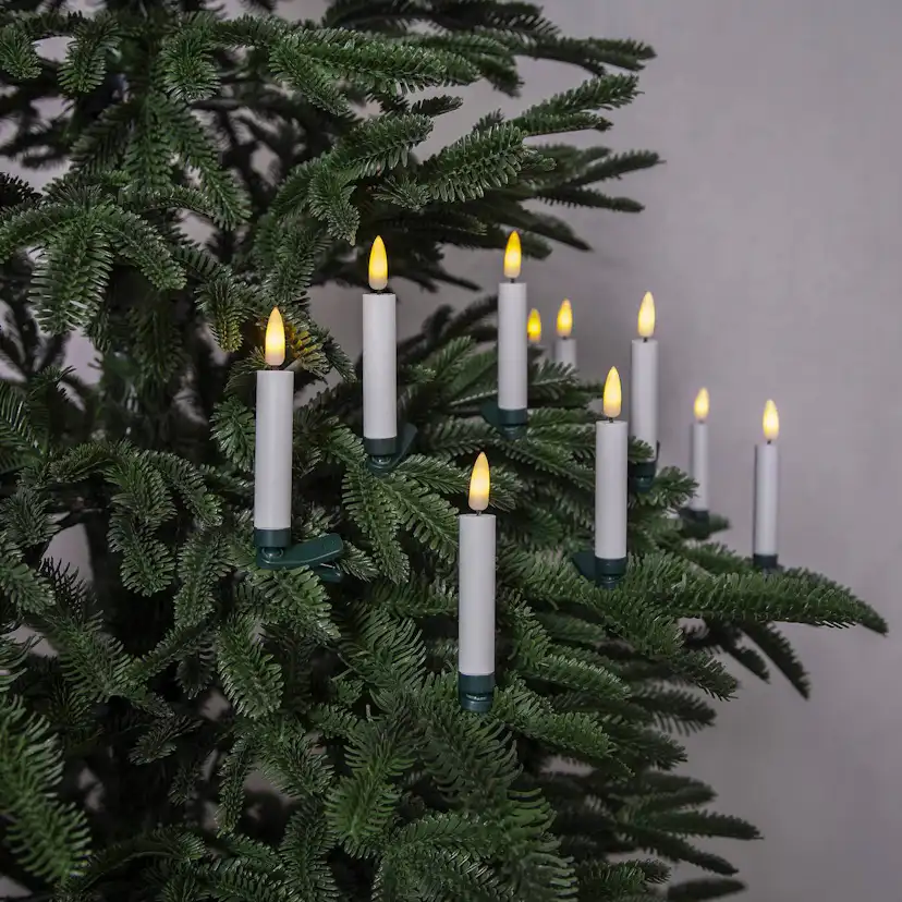 Julgransbelysning Star Trading Flamme Trådlösa ljus med 3D-låga 10-pack