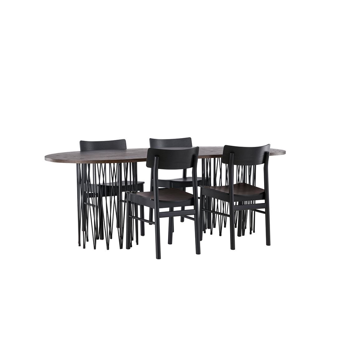 Matgrupp Venture Home Stone oval med 4st Montros Matstolar