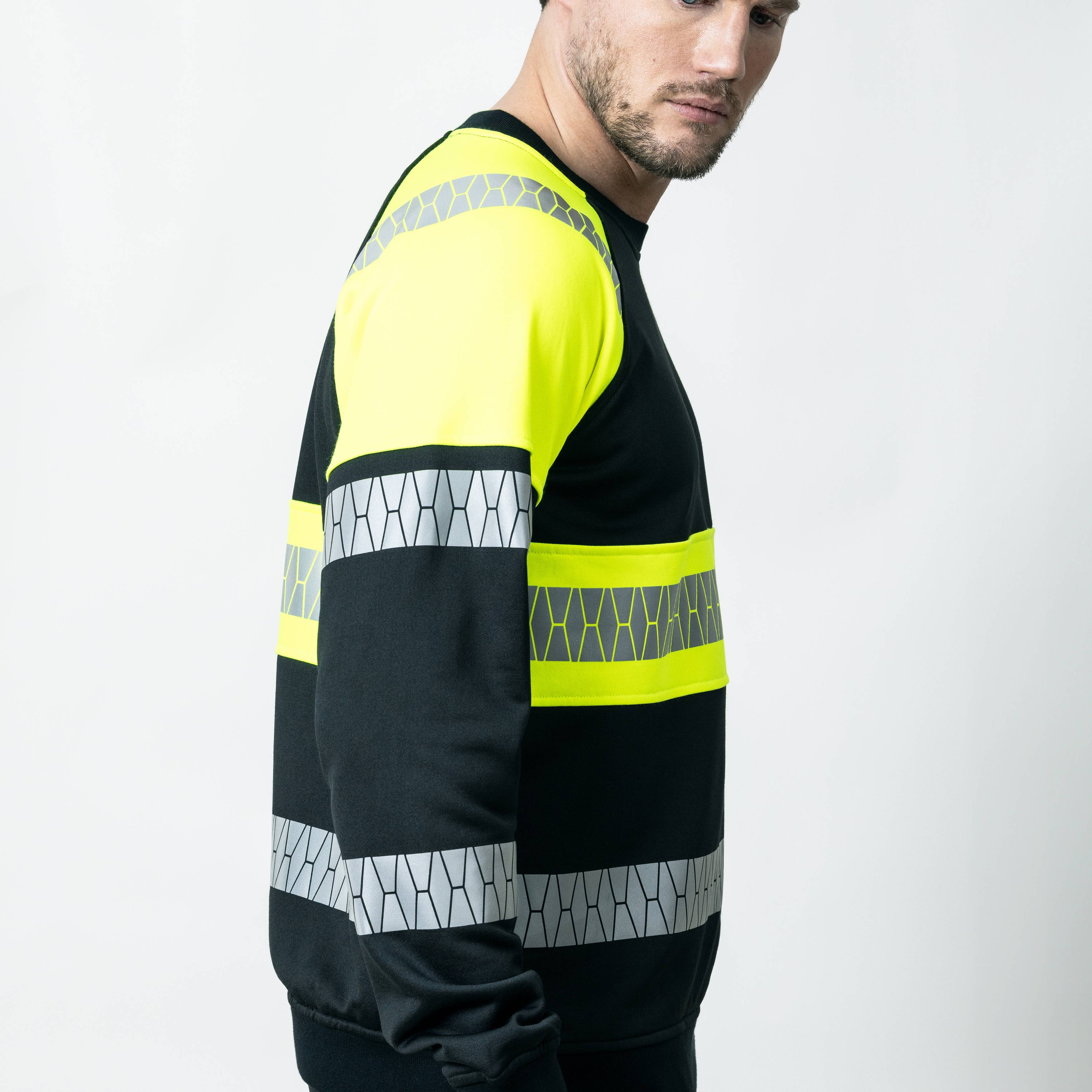 Sweatshirt Jobman Varsel Svart/Gul V