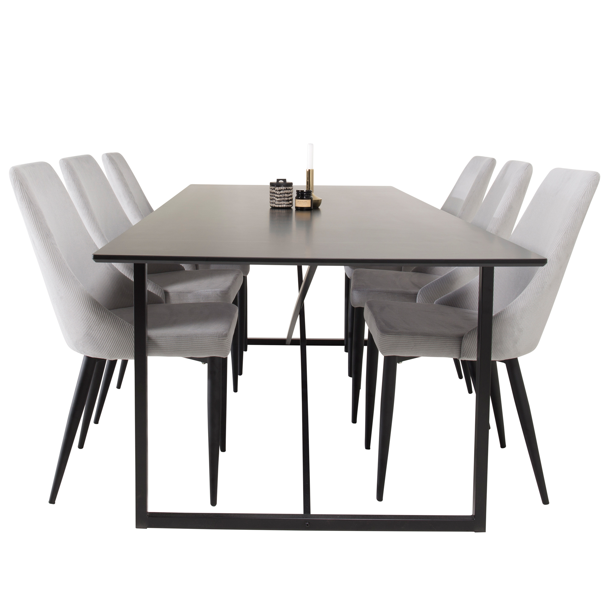 Matgrupp Venture Home Palaba med 6 Laura Stolar Svart