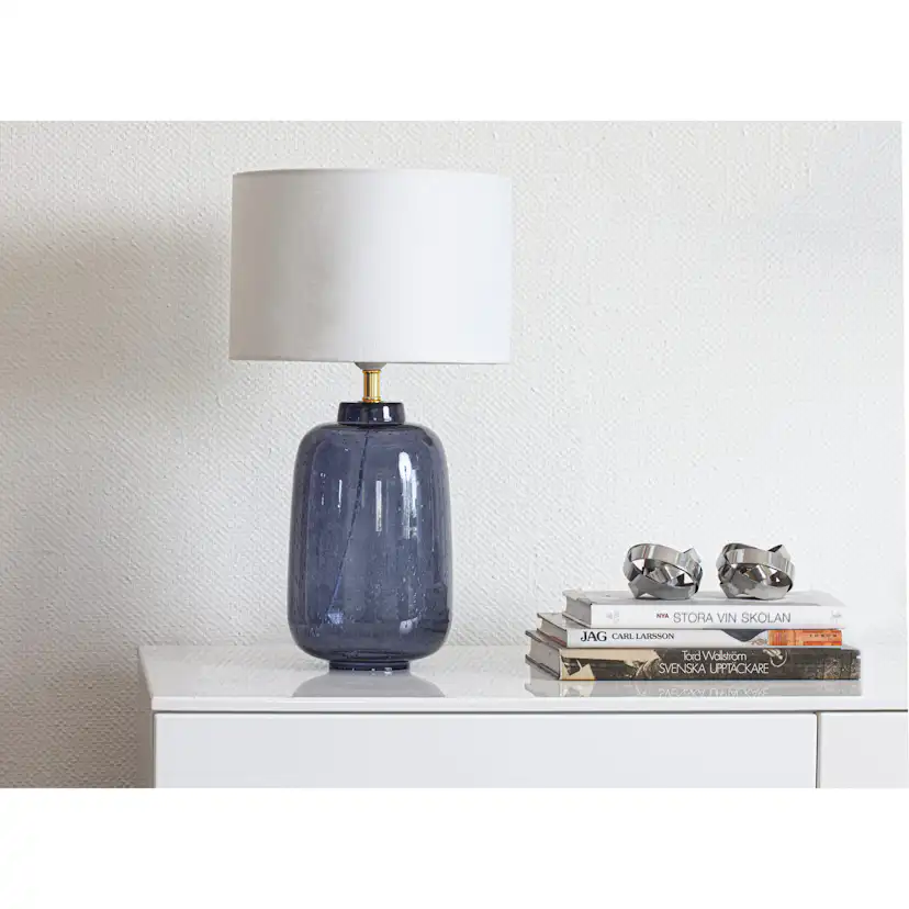 Bordslampa Cottex Blake H46 cm Glasfot med Sammetsskärm