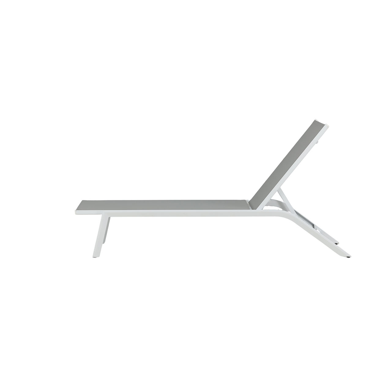 Ramos Sun Lounge,  White, Grey, Aluminium, Textilene Vit