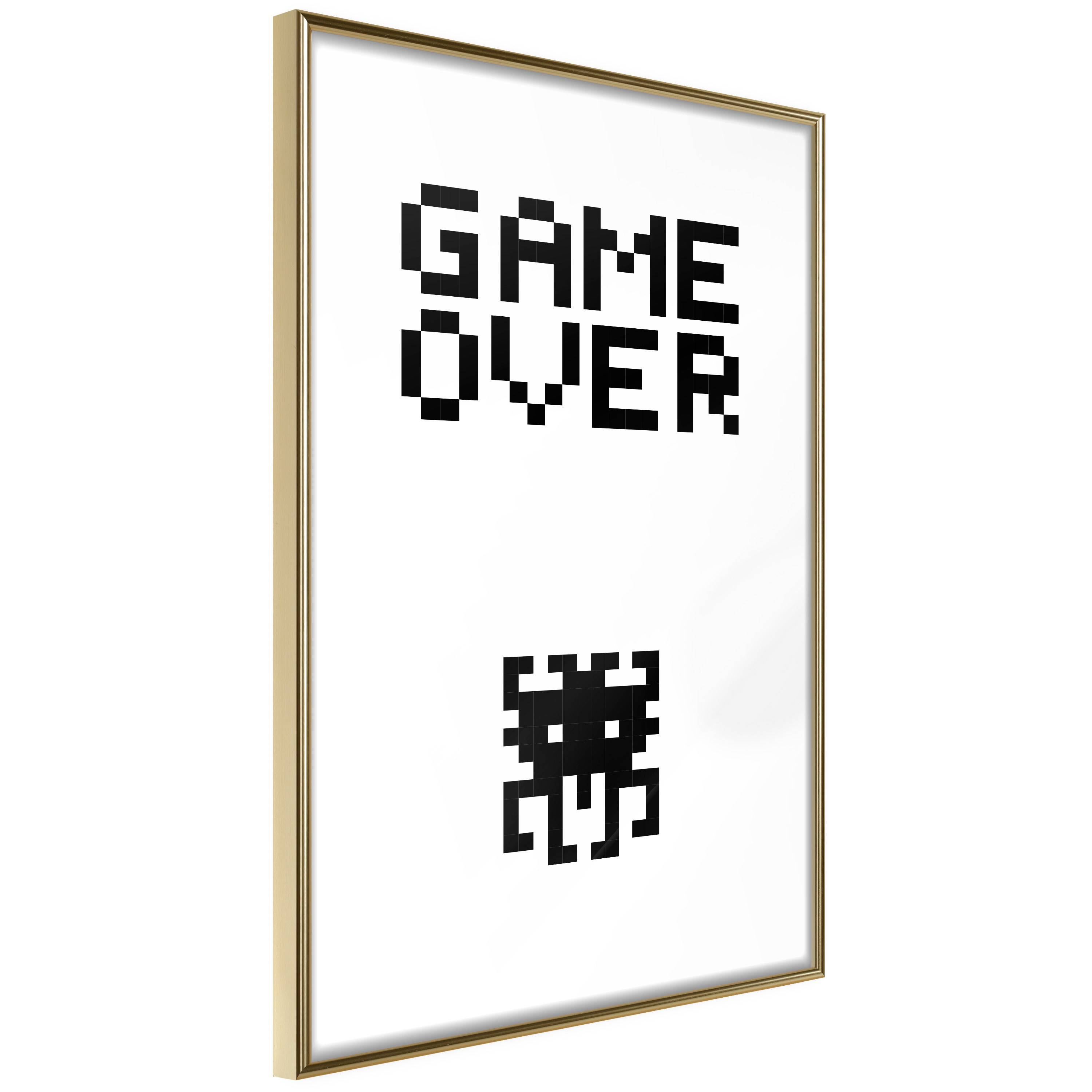 Affisch - Game Over [Poster] 40x60 Guld ram, 40x60 cm