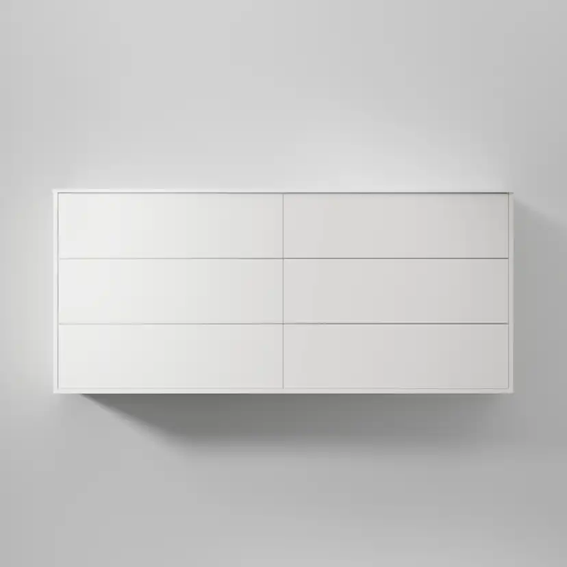 Kommod Terra Solid 160 D, Pure White, 6 Lådor Färg: Pure White, Bredd: 1600 mm