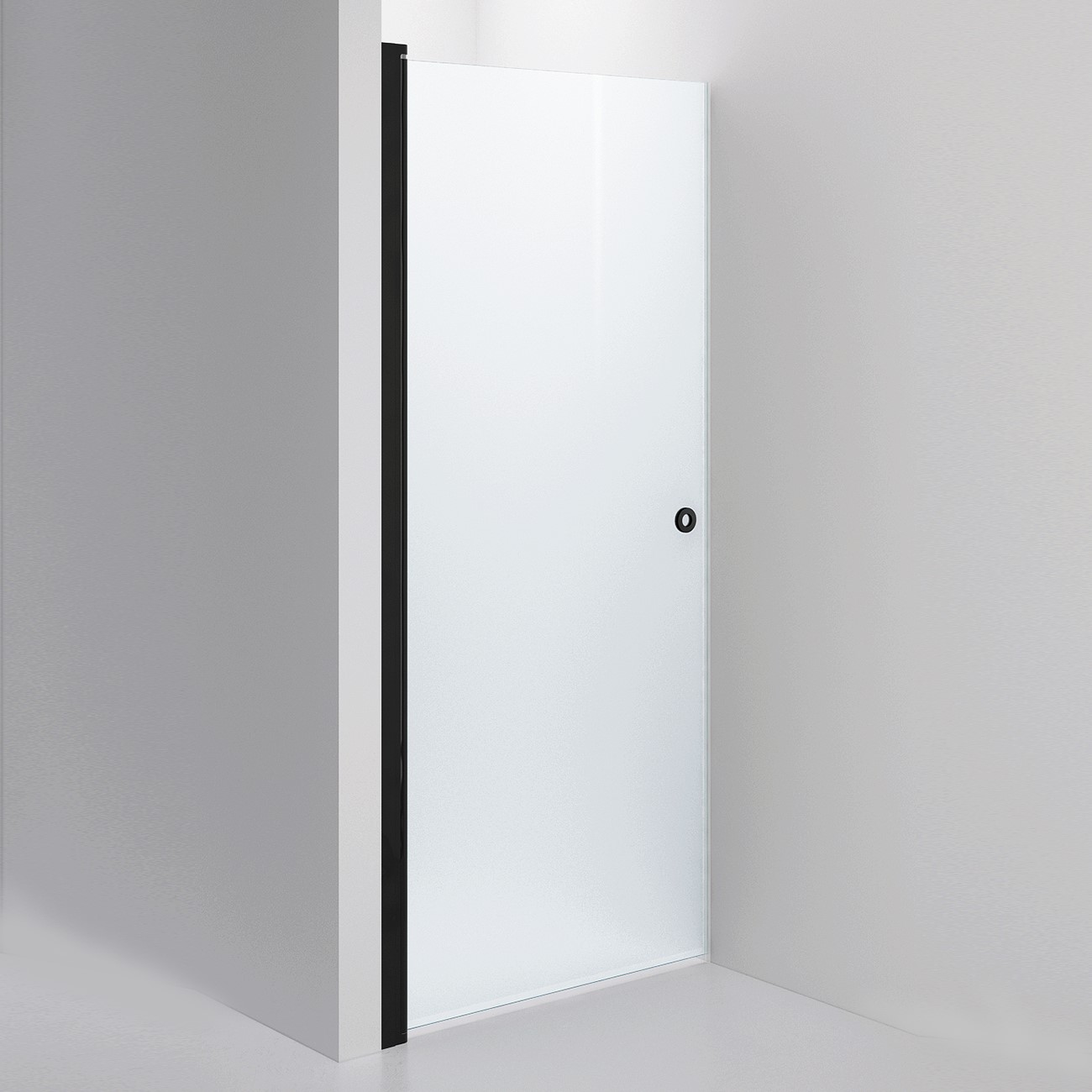 Duschvägg LINC 2 Orig frostglas Svart prof 675x2000 CIRCLE 675x2000, mm, Svarta Profiler, Frostat Glas
