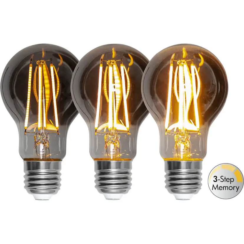LED-Lampa Star Trading Soft Glow Smoke 3-step memory E27 A60