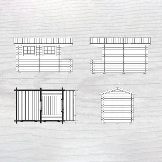 Bastu Baseco Sandsele 7 m² Fristående Bastuhus med Altan & Glasdörr