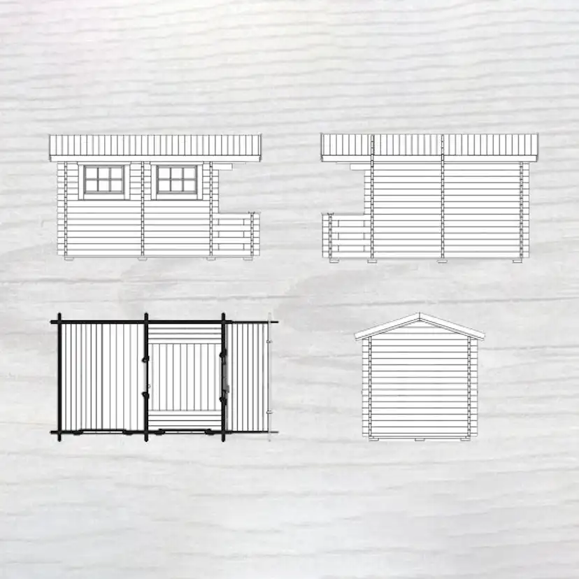 Bastu Baseco Sandsele 7 m² Fristående Bastuhus med Altan & Glasdörr