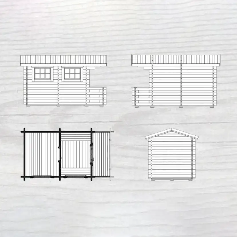 Bastu Baseco Sandsele 7 m² Fristående Bastuhus med Altan & Glasdörr