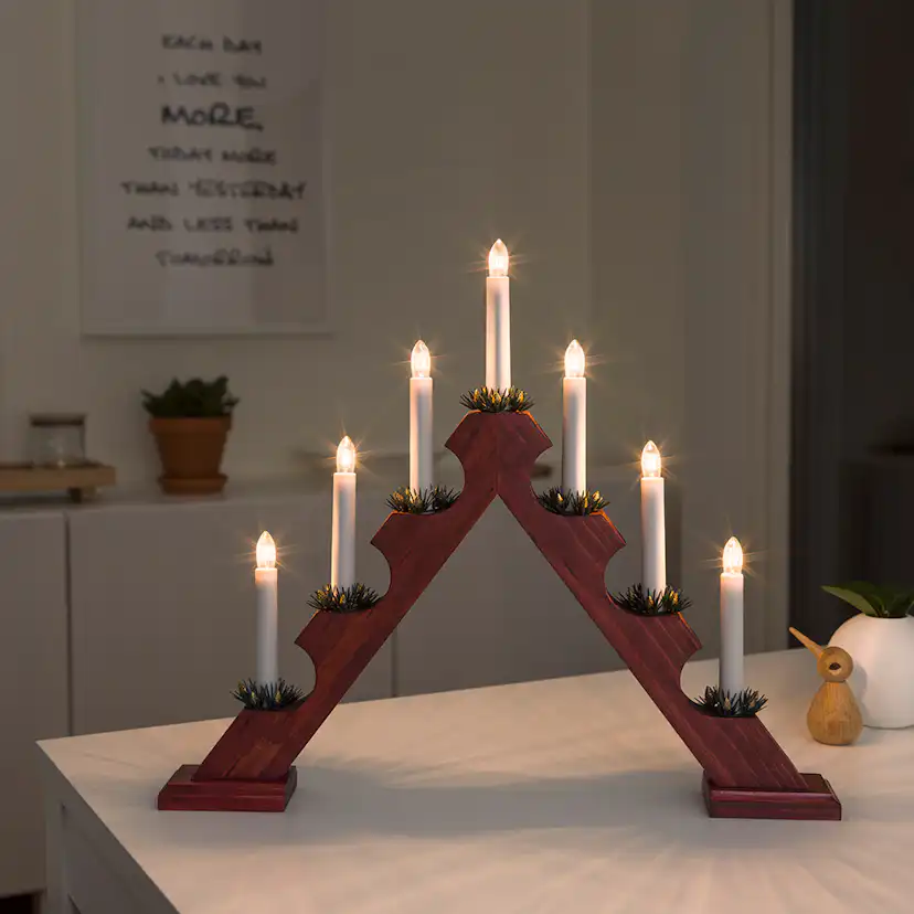 Adventsljusstake Gnosjö Konstsmide 7L med Manschetter H40