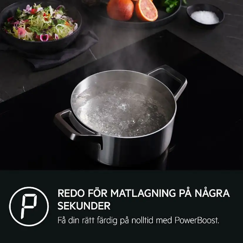Induktionshäll AEG TN64IA00FB 5000 Basic Svart Med Automatisk Justering Av Fläkt
