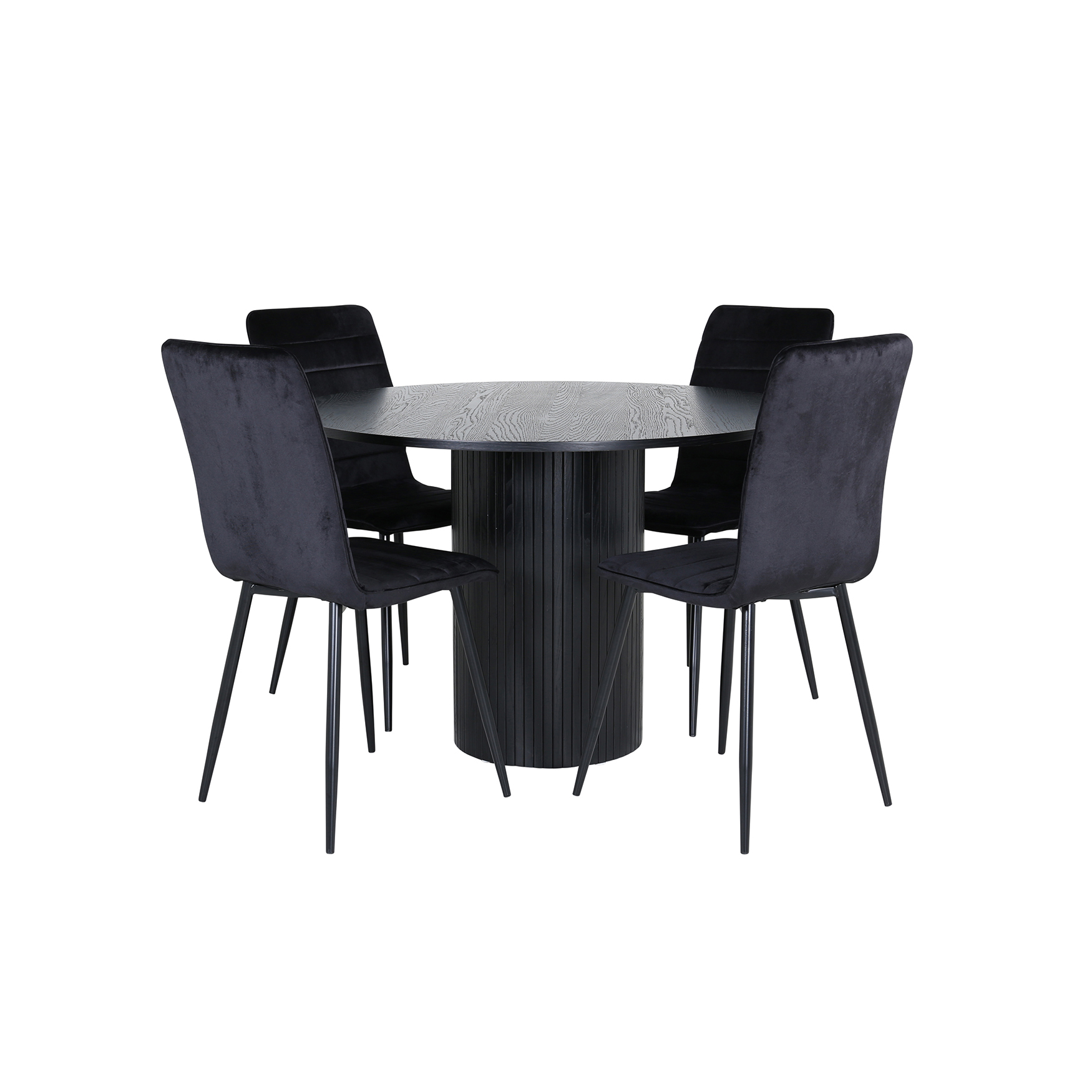 Matgrupp Venture Home med Bianca Matbord och 4 Walerina Matstolar i Sammet