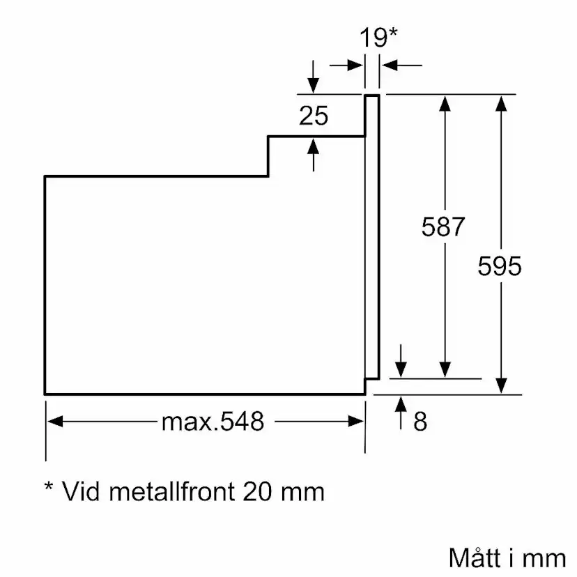 Inbyggnadsugn Siemens HB010FBV1S