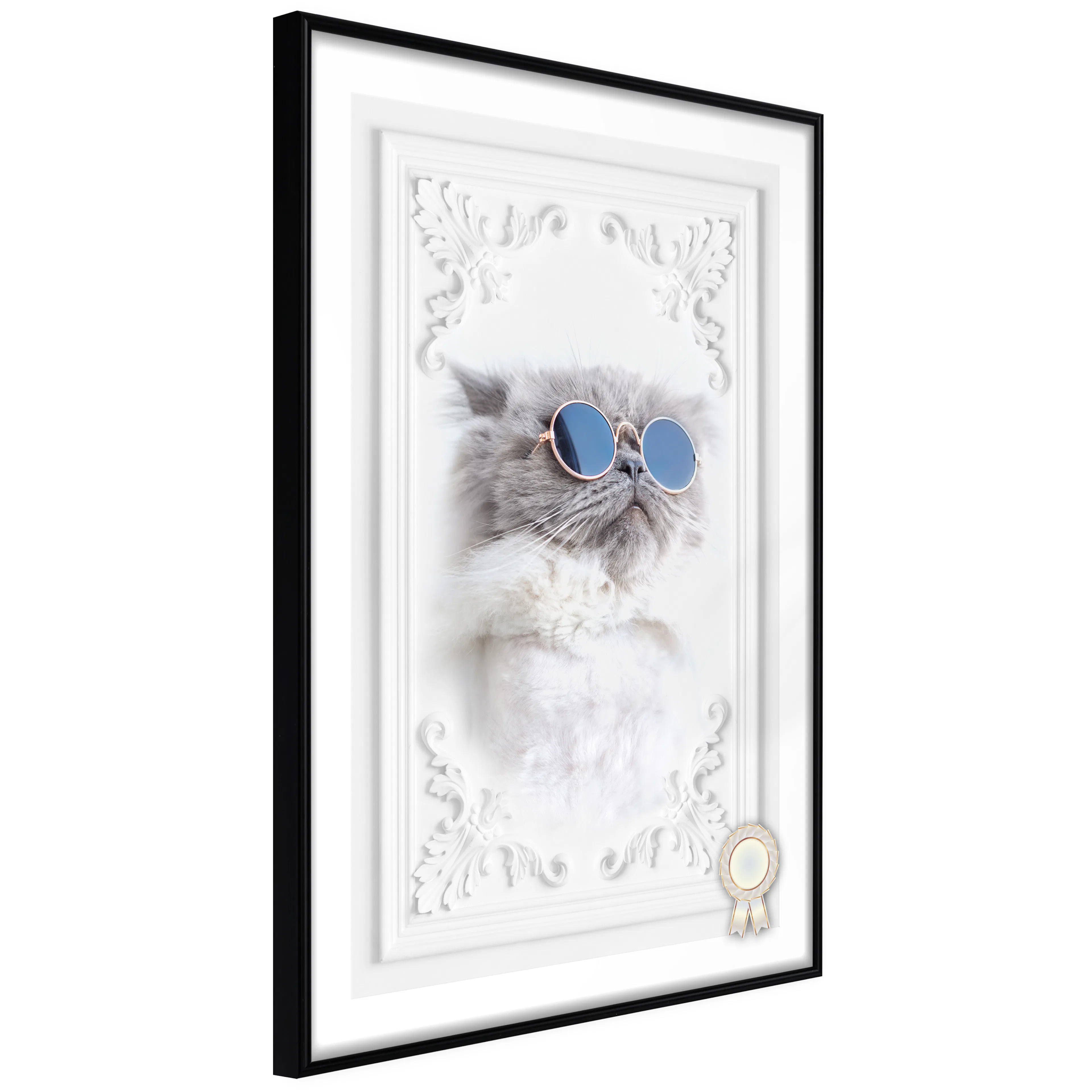 Affisch - Cat with Glasses [Poster] 20x30 Svart ram, 20x30 cm