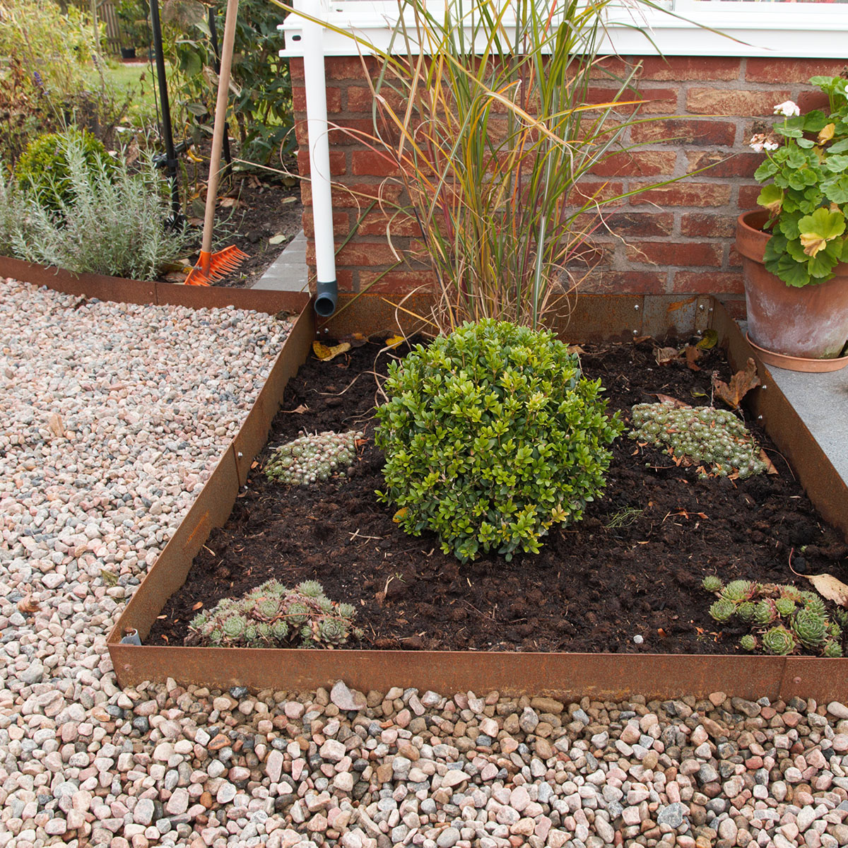 Planteringskant Flexigarden Corten 180 mm Hörn Justerbart