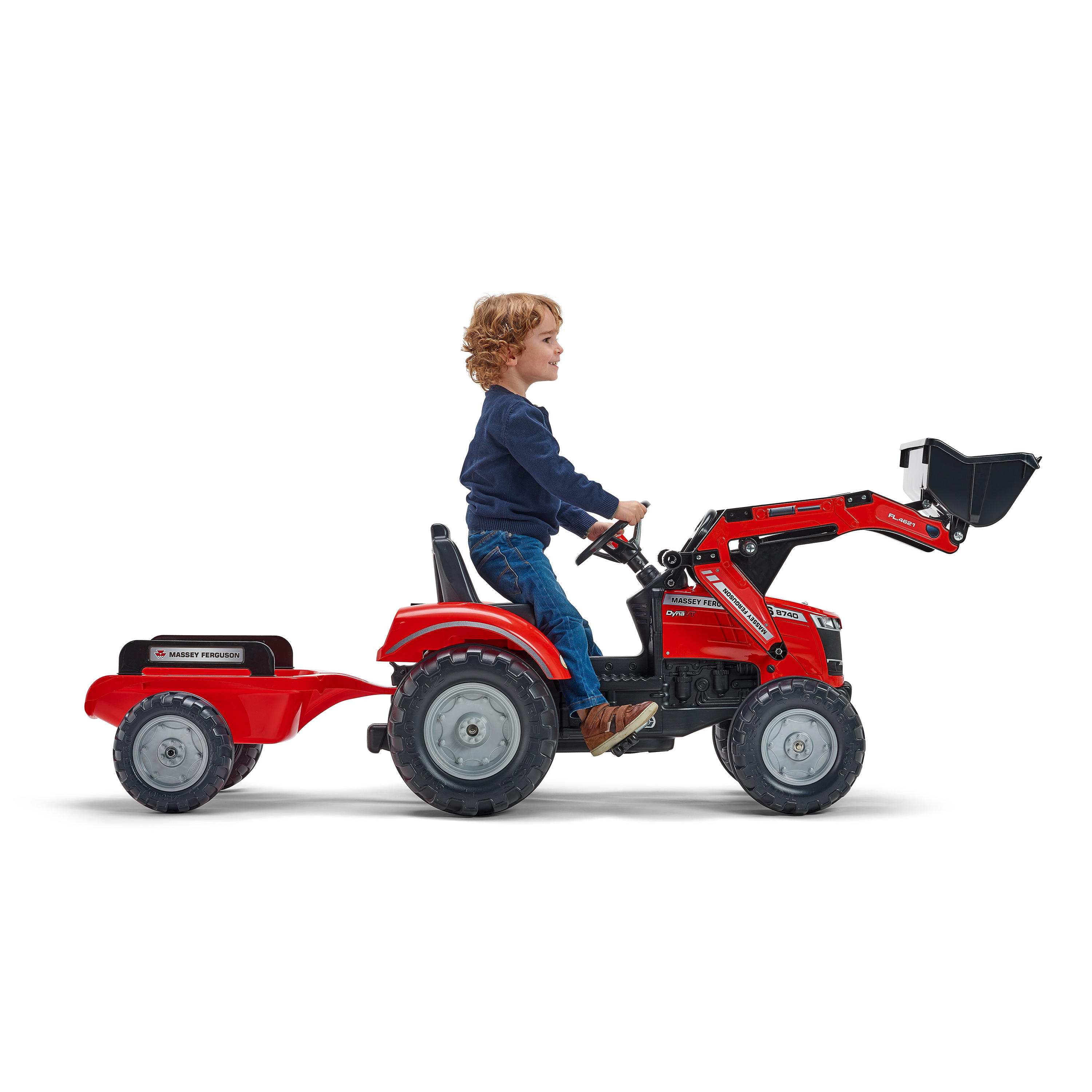 Trampbil FALK Frontlastare med vagn Massey Ferguson