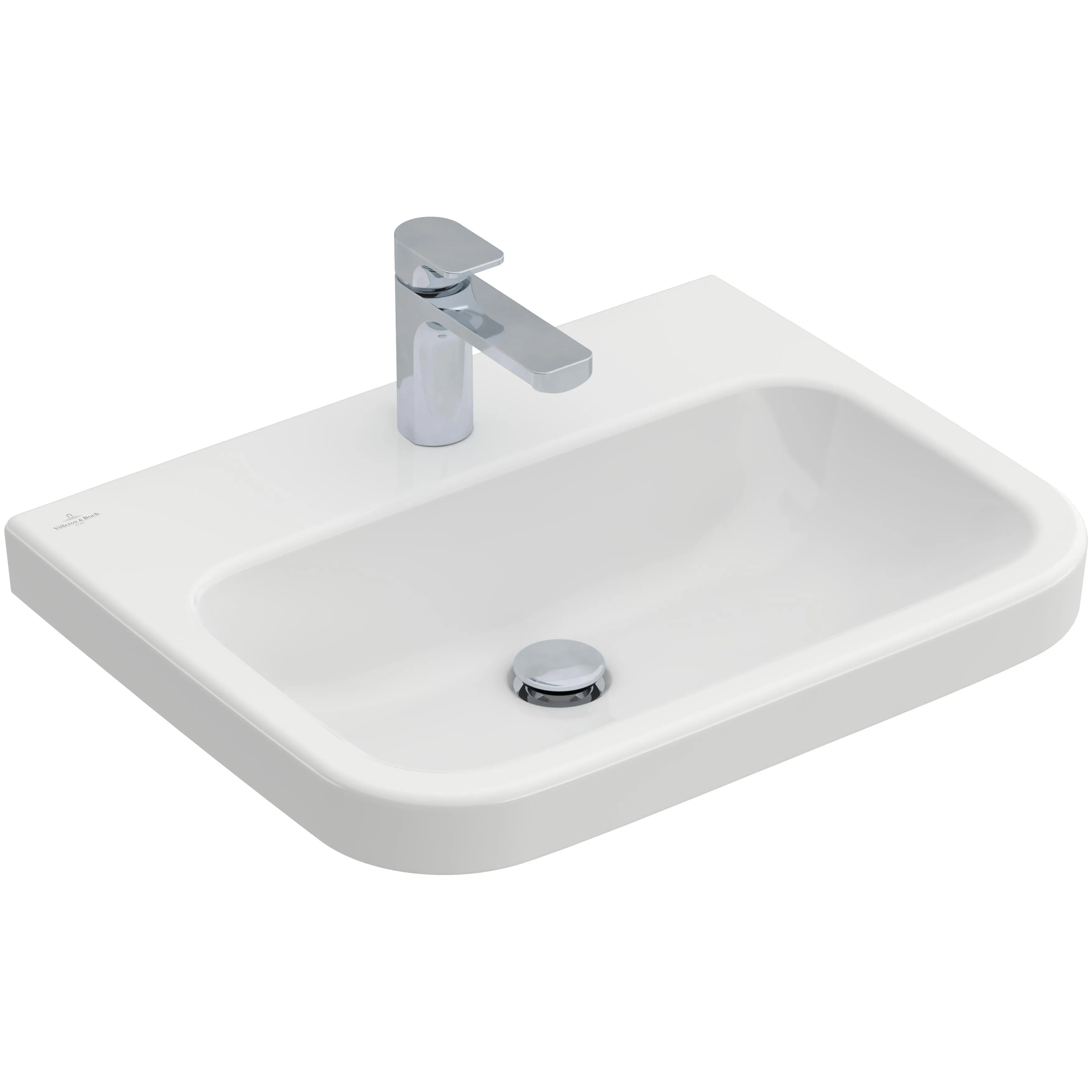 Tvättställ villeroy & Boch Architectura 418861R1 Vit Alpin CeramicPlus, Utan Bräddavlopp, 600 mm, för Trehålsblandare