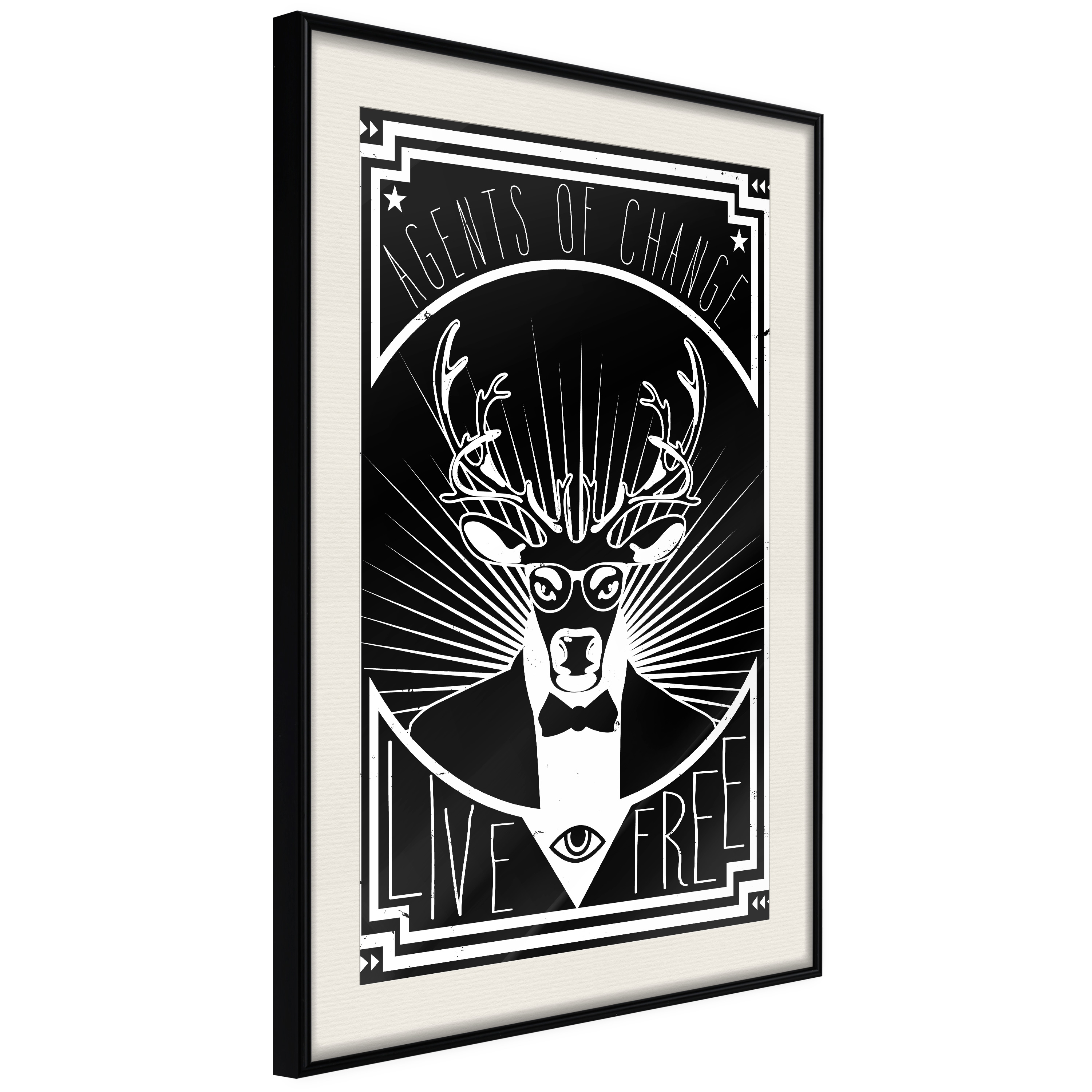 Affisch - Agents of Change [Poster] 40x60 Svart ram med passepartout, 40x60 cm